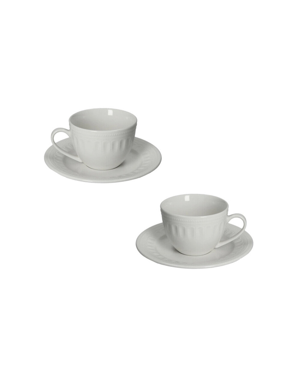 Set 2 cesti cu farfurie pentru ceai, Senzatempo, Brandani, D16x7 cm, portelan New Bone China - imagine 4